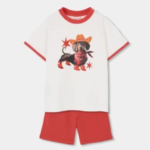 Pijama punto manga corta de niño