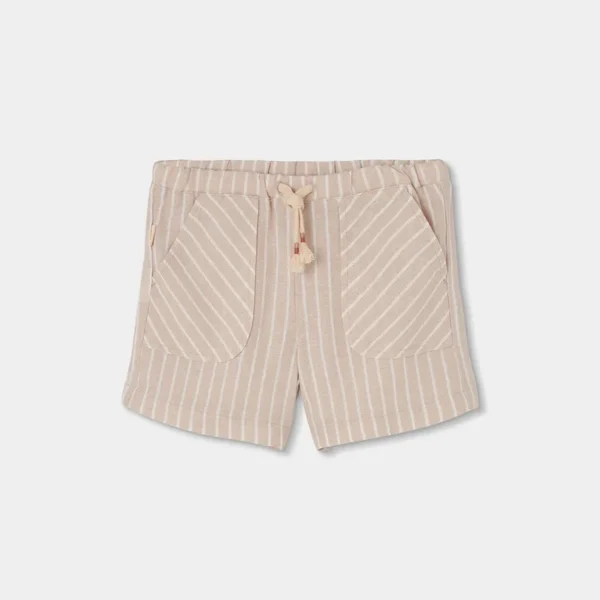 Bermudas lino listada de niña