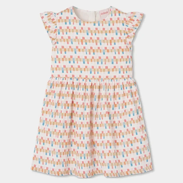 Vestido satén "cenefas" de niña