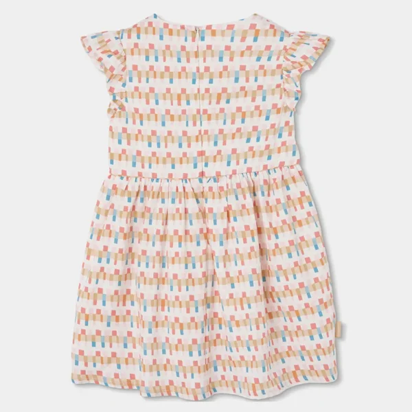 Vestido satén "cenefas" de niña