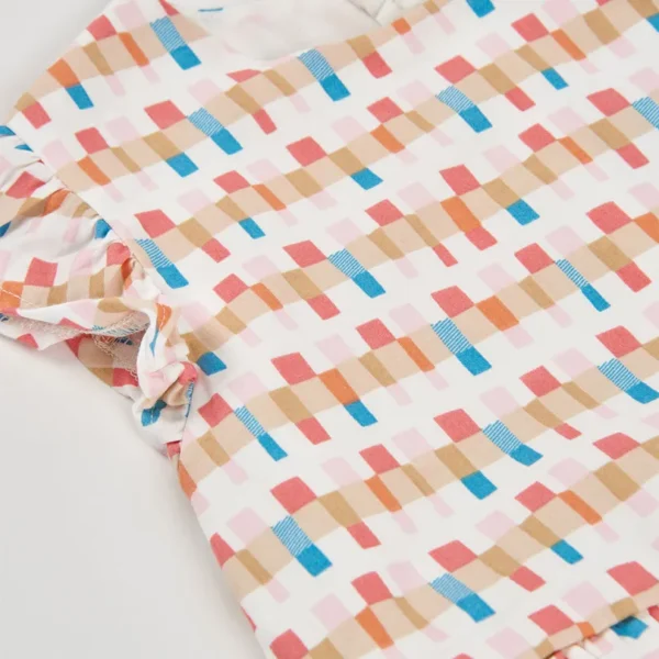 Vestido satén "cenefas" de niña