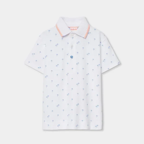 Polo piqué estampado de niño