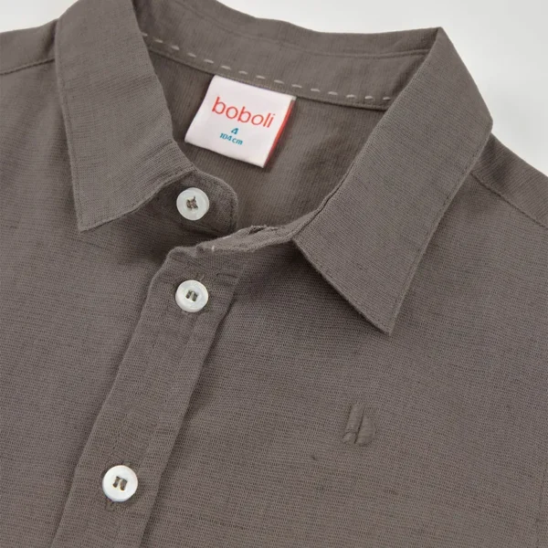 Camisa lino manga larga de niño