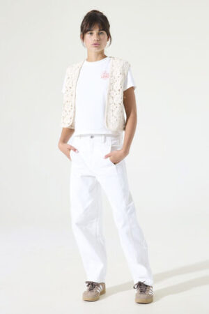 Pantalones color blanco roto