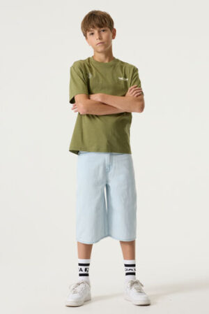 Pantalones cort lavado suave