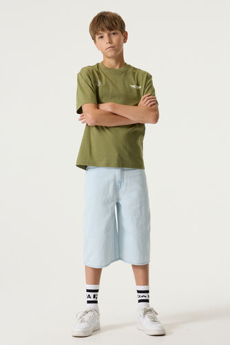 Pantalones cort lavado suave